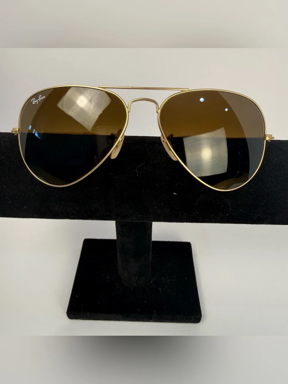 Ray-Ban 3035 Matte Gold Aviator Large Sunglasses with Brown Gradient Lenses 58